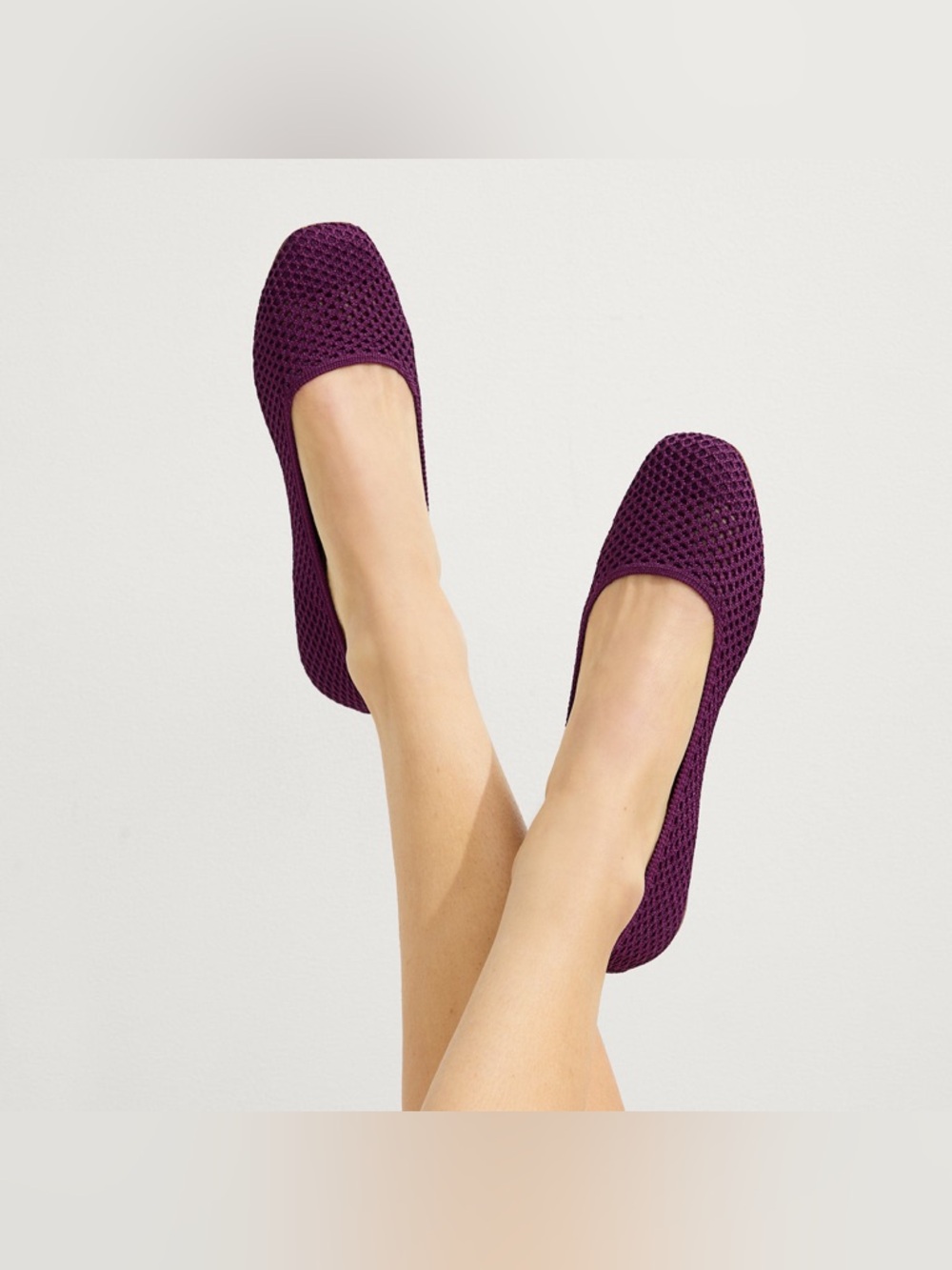 ROTHY’S The Max Square 
Women’s Purple Knit Ballet Flats new without box